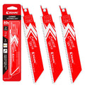 EZARC Carbide Reciprocating Saw Blades, 6-Inch 8TPI, Thick Metal, 3-Pack
