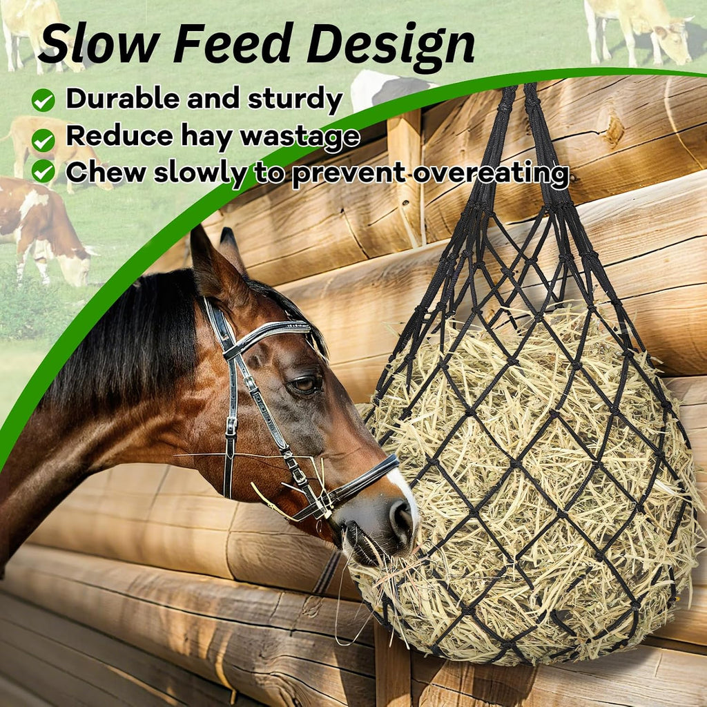 3 Pcs Hay Bags for Horses, Hay Nets for Horses Goat Sheep,Goat Hay Feeder for Slower Feeding,Strong Load-Bearing Hay