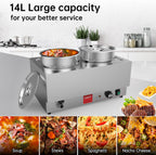 Commercial Stainless Steel Bain Marie Food Warmer