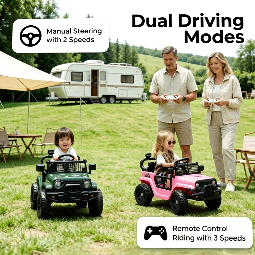 Ride On Car, Bluetooth Ride on Toys for Toddlers, 12V Kids Battery Powered Vehicles w/Remote, 3.5 mph Motorized