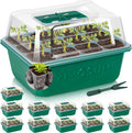 VIVOSUN 12-Pack Seed Starter Trays, 144-Cell Starter Kit with Humidity Dome | Flat Reusable Plant Germination Trays