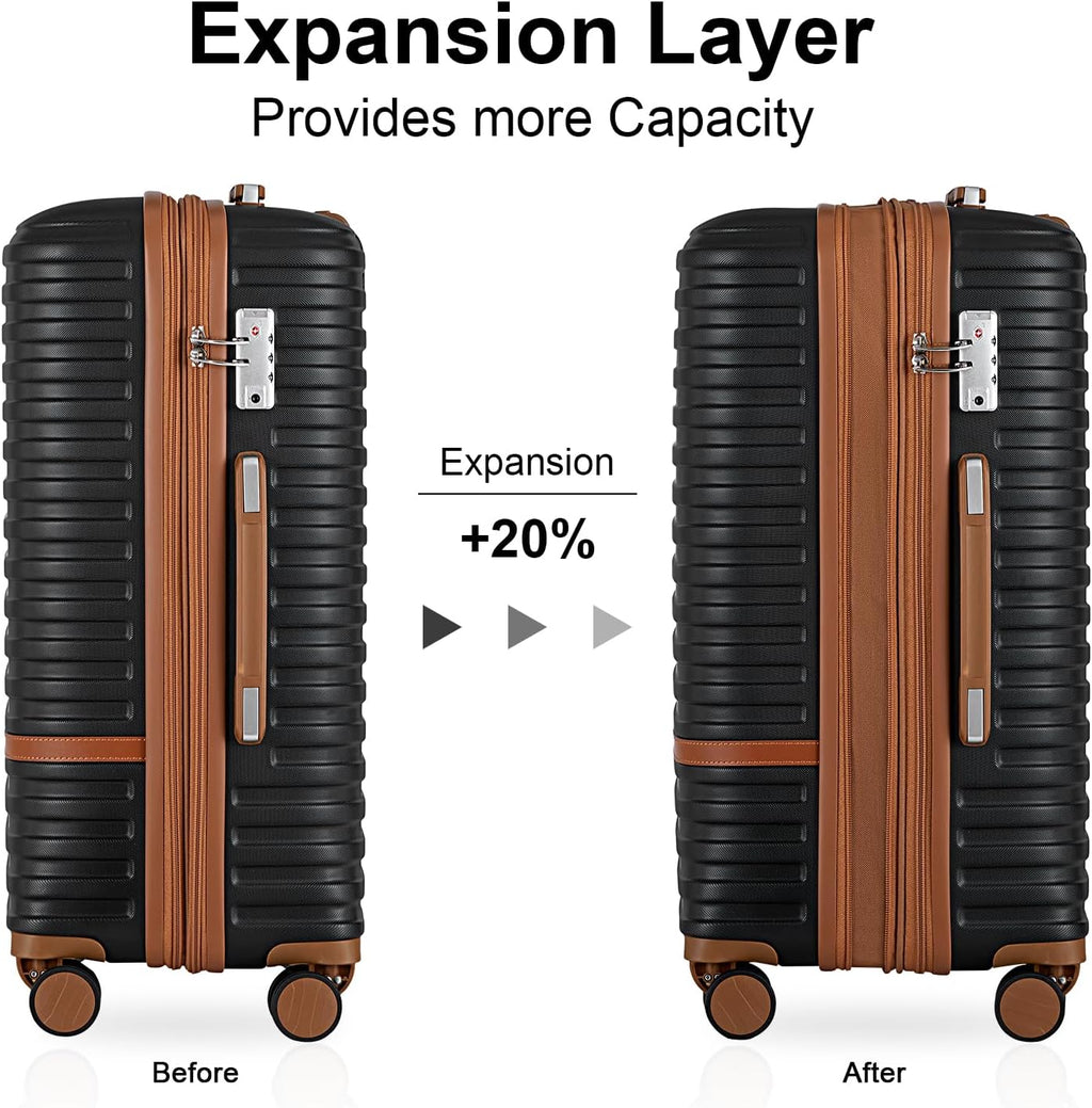 Luggage Set 3 Piece Suitcase Sets with Spinner Wheel,Hardside Expandable Travel Laggage with TSA Lock (13/20/24/28