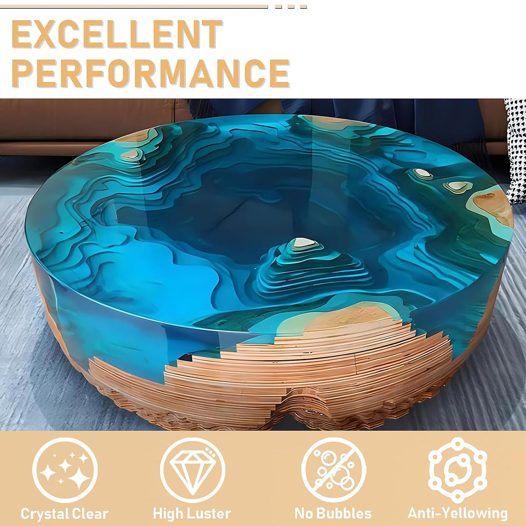 Epoxy Resin Kit 72OZ, Newly Formulated Crystal Clear Epoxy Resin | Strong, Bubble-Free, Anti-Yellowing Art Resin