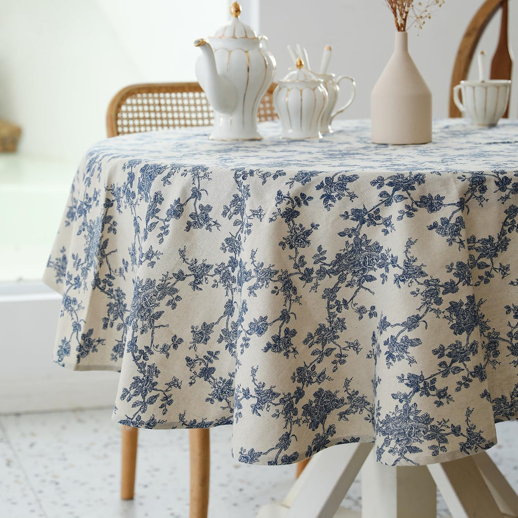 Pastoral Round Table Cloth 100% Polyester Fabric 60 Inch Diameter