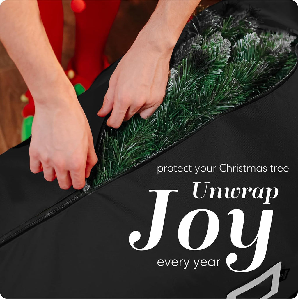 Rolling Tree Storage Bag - For 7.5-Foot Artificial Christmas Holiday Tree Zippered Bag, Carry Handles and Wheels for
