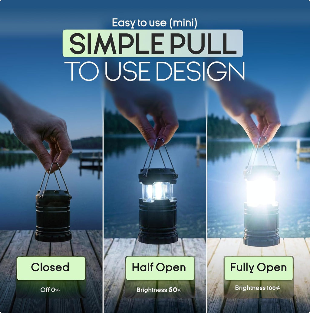Camping Lights Lantern Flashlights, Battery Powered Operated Lamp Lanterns for Power Outages, Camping Essentials
