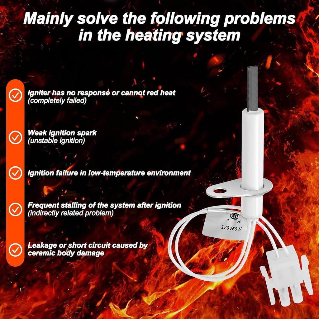 0130F00008S 0130F00008 Furnace Hot Surface Ignitor by Cenipar Compatible with Goodman Hot Surface Ignitor Heater Igniters Replace 0130f00008 0130f00008s1 789-707A1 SSN084KS
