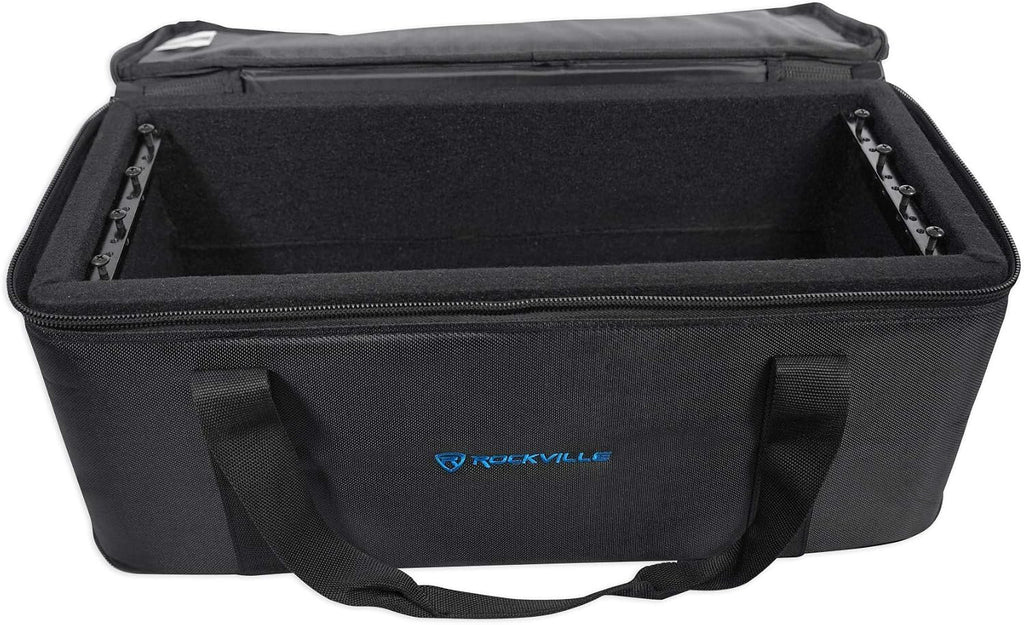 RRB40 4U Rack Bag Double-Sided Case, 12" Depth, Shoulder Strap, Zippered Pockets, Durable Nylon, for DJs and Live