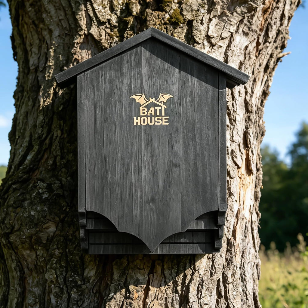Bat Houses for Outdoors for Tree, Large Double Chamber Bat Box for Outside, Wooden Bat House Kit for Bats to Land and