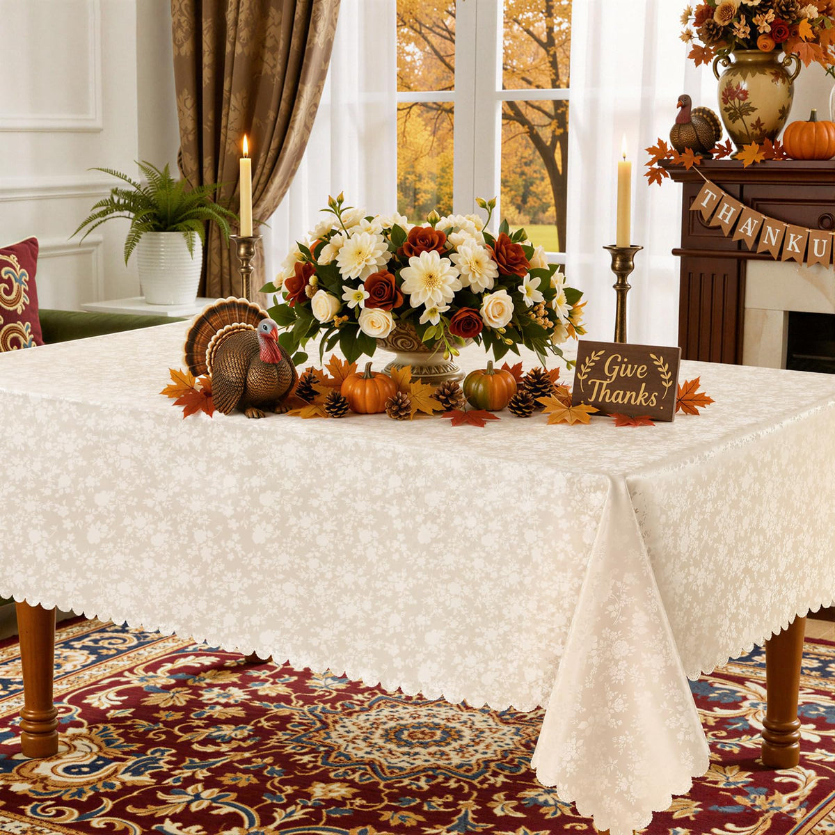 Rectangle Waterproof Heavy Duty Vinyl Tablecloths, 60 x 84 Inch