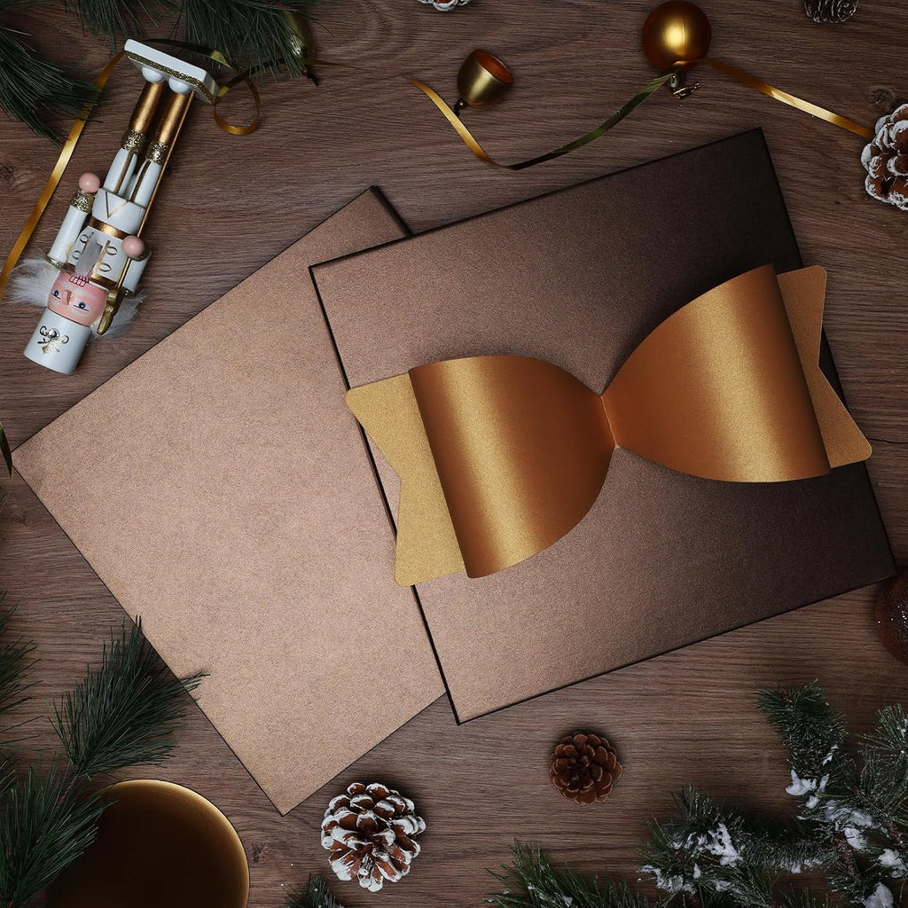 Large Brown Gift Boxes with Lids, 10x10x10 Inch Foldable Design