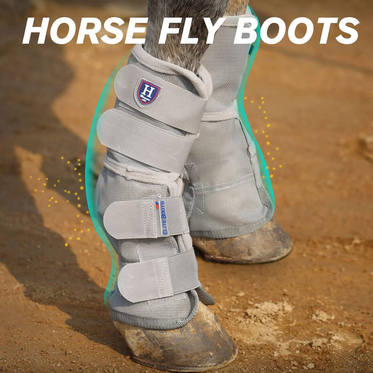 Horse Fly Boots Perfect Contoured Fit Leg Guards Dense Mesh Boots with Ventilated Comfort Reliable Protection from