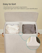 Laundry Basket, 170L Laundry Hamper with Lid, 2 Removable Bags
