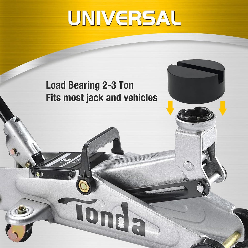 Floor Jack Pads, Height-Adding Pinch Weld Adapter, Rubber, 2-Pack