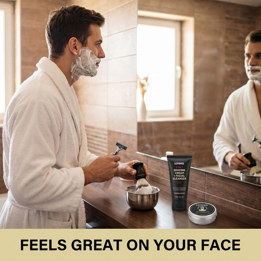Men's Shaving Kit 4 Piece with Shaving Brush and Bowl Sandalwood