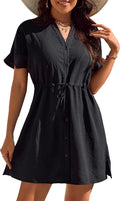 Women Button Down Cover Ups Swimsuit Bikini Beach Dress