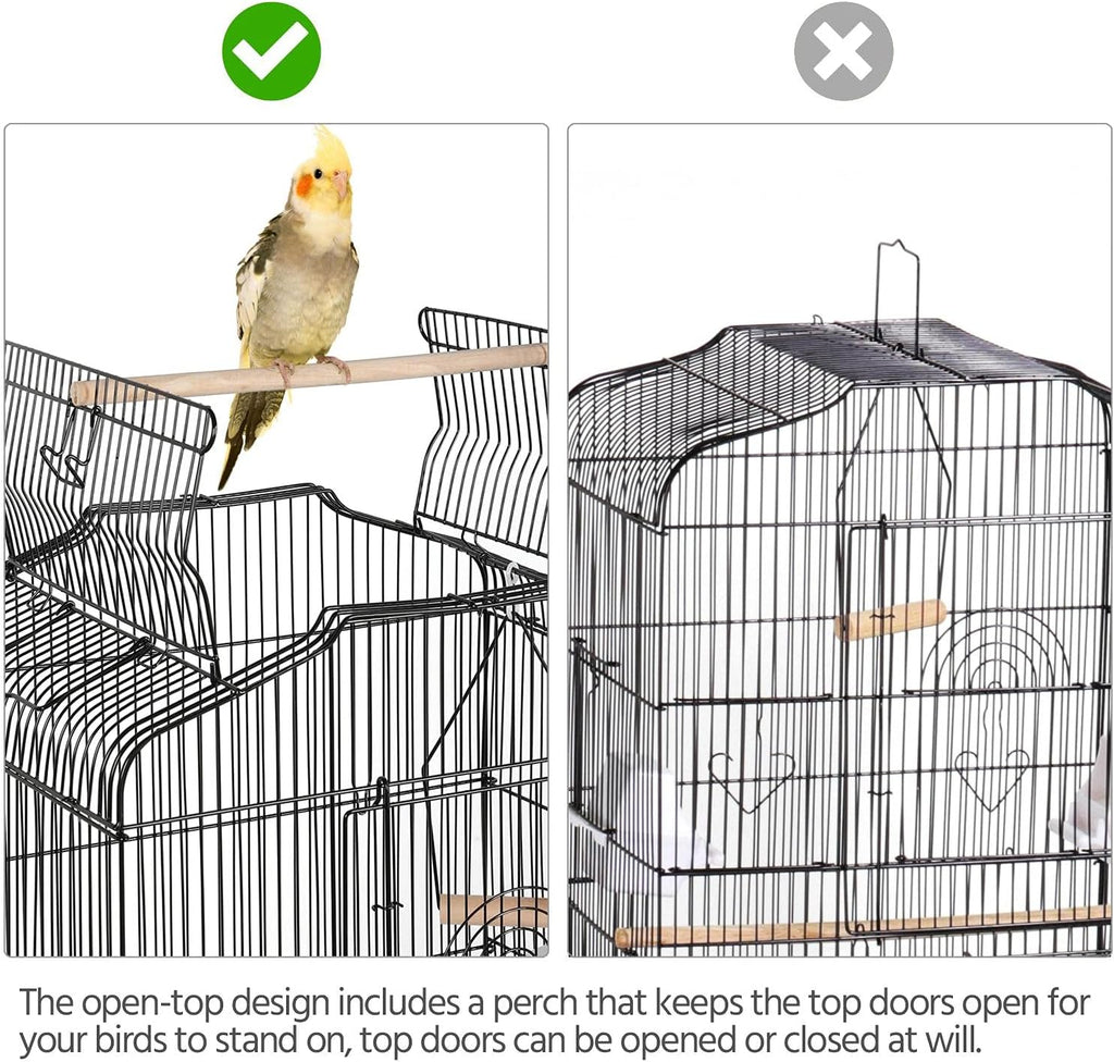 41-inch Open Top Medium Bird Cages for Parakeets Finches Canaries Lovebirds Small Quaker Parrots Cockatiels Budgie
