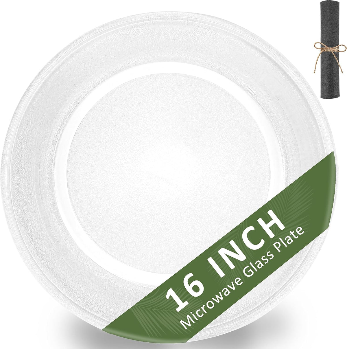 16 inch Microwave Glass Plate Replacement for GE Microwave Oven, Microwave Glass Turntable 16 inch Replace WB49X10189 WB27X43590 Microwave Plate by Fetechmate - Borosilicate Heat Resistant Glass