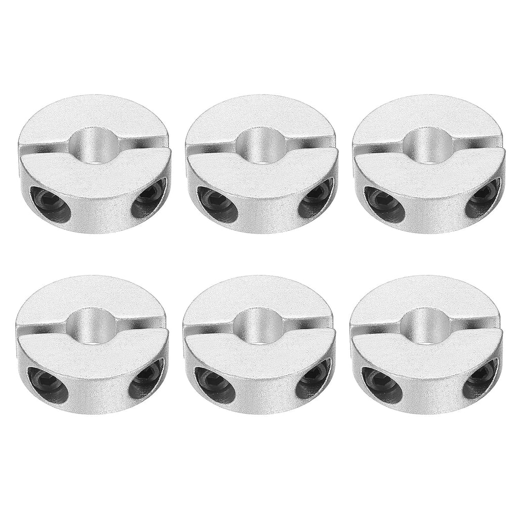 uxcell 6 Pcs Double Split Shaft Collar, 8mm Bore 25mm OD, 6061 Aluminum