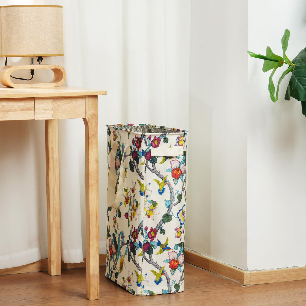 Slim Laundry Hamper Narrow Laundry Basket with Handles