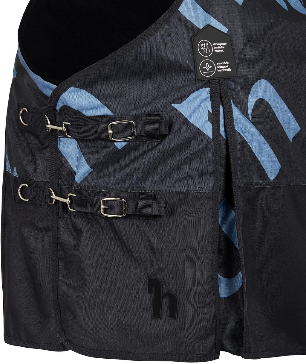 Nevada 1200D Lightweight Waterproof Horse Turnout Sheet with Fleece Lining (No Fill) - Dark Blue - 84 in