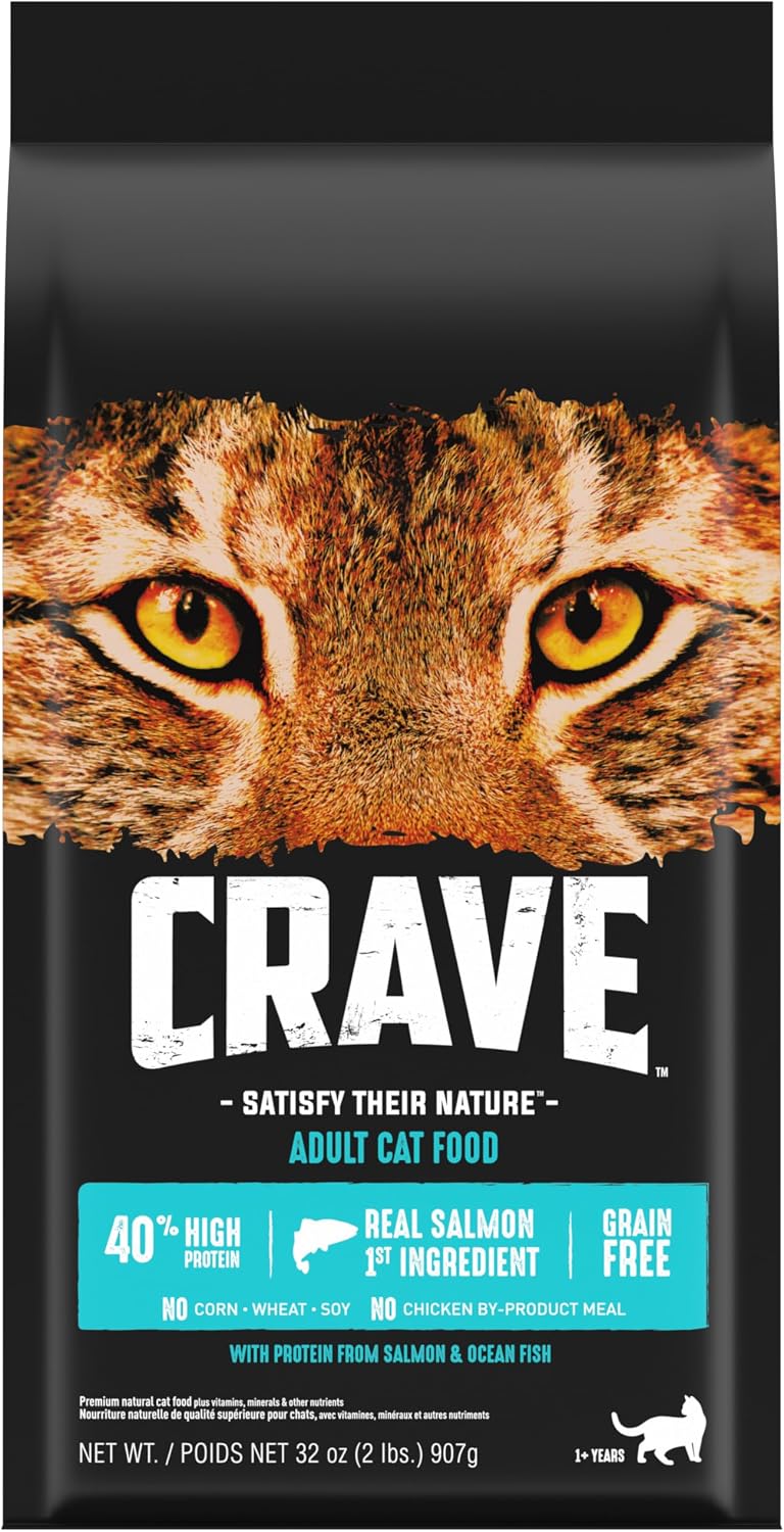 Grain Free High Protein Dry Cat Food, Salmon & Ocean Fish, 2 lb