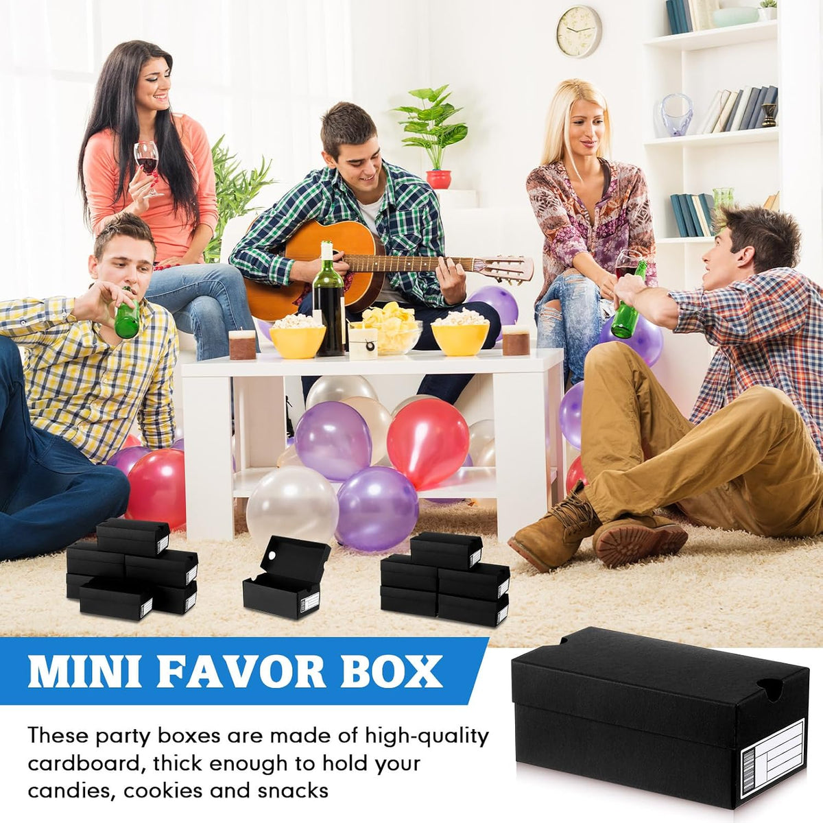 12 Set Mini Sneaker Shoe Gift Boxes, Black, 6.1 x 3.9 x 2.5