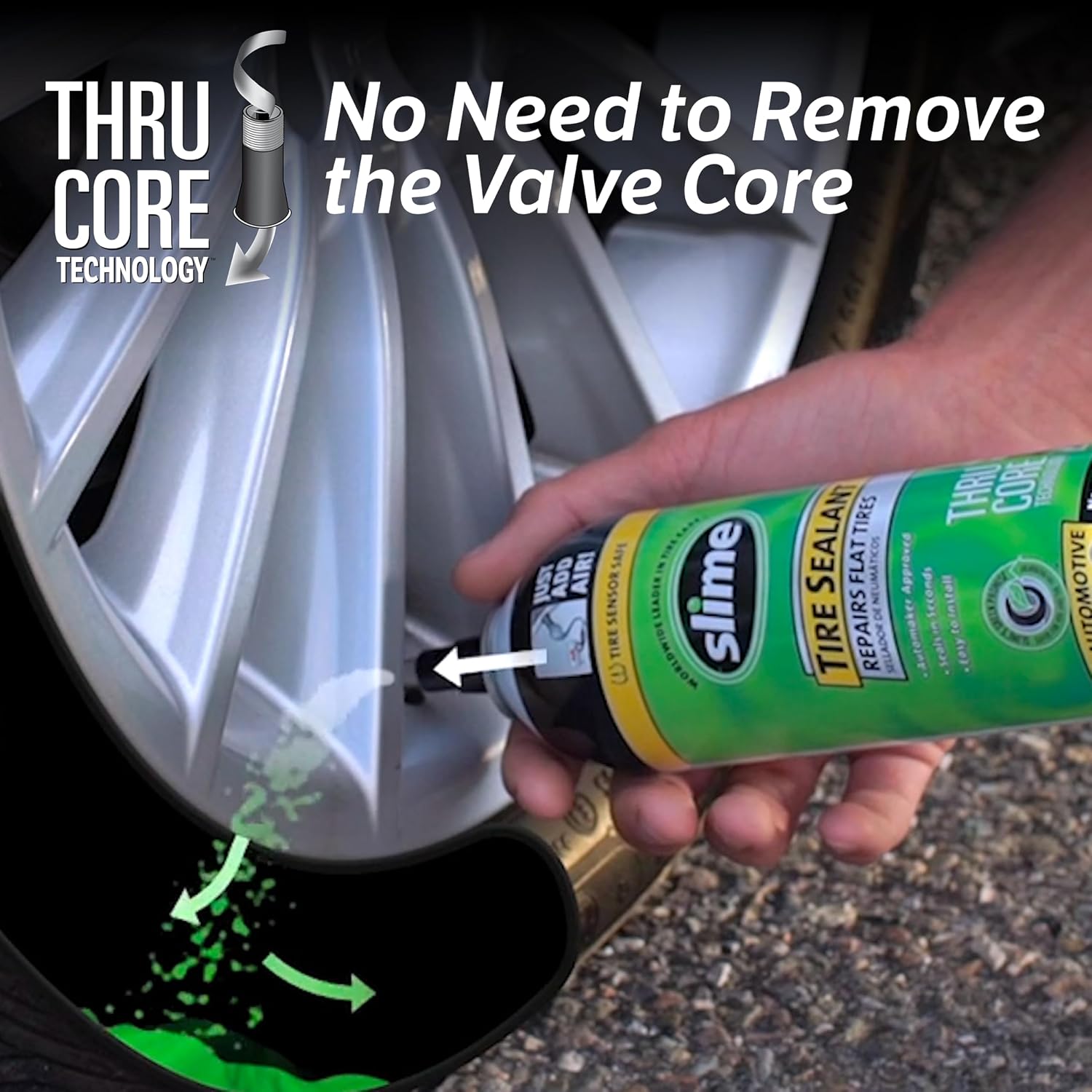 50166 Flat Tire Puncture Repair, Smart Spair Plus, Emergency Kit for Car Tires, Includes Sealant and Tire Inflator