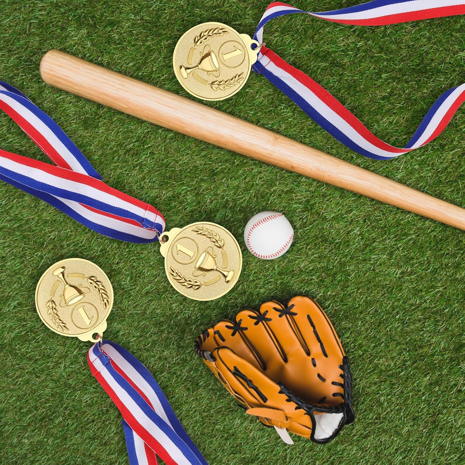 12 Pcs Gold Medals for Awards, 1st 2nd 3rd Place Award Medal for Teens Adults, Metal Award Medals with Neck Ribbons