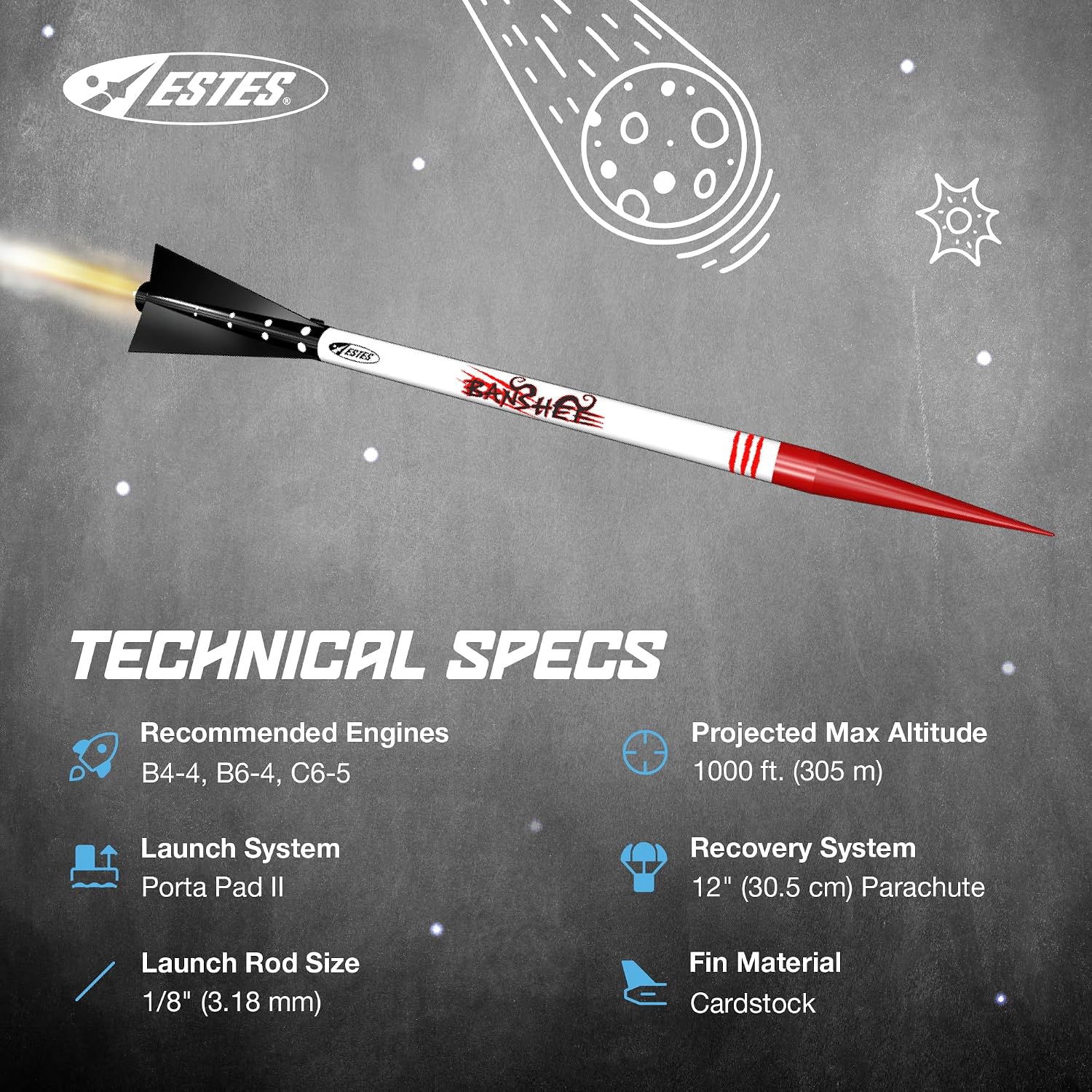 1303 Banshee Intermediate Model-Rocket Kit