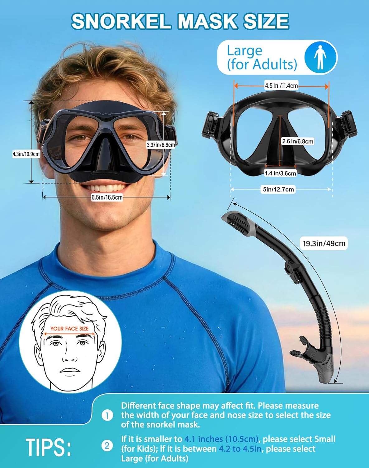 Dry Snorkel Set,Panoramic Wide View Anti-Fog Scuba Diving Mask,Professional Snorkeling Gear for Adults Kids