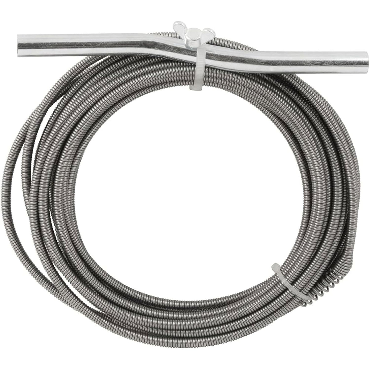 PlumbCraft 25 Ft Drain Auger, 1/4-Inch Steel, Hand-Cranked, Vinyl Grip | Galvanized Steel Crank Handle, High-Torque