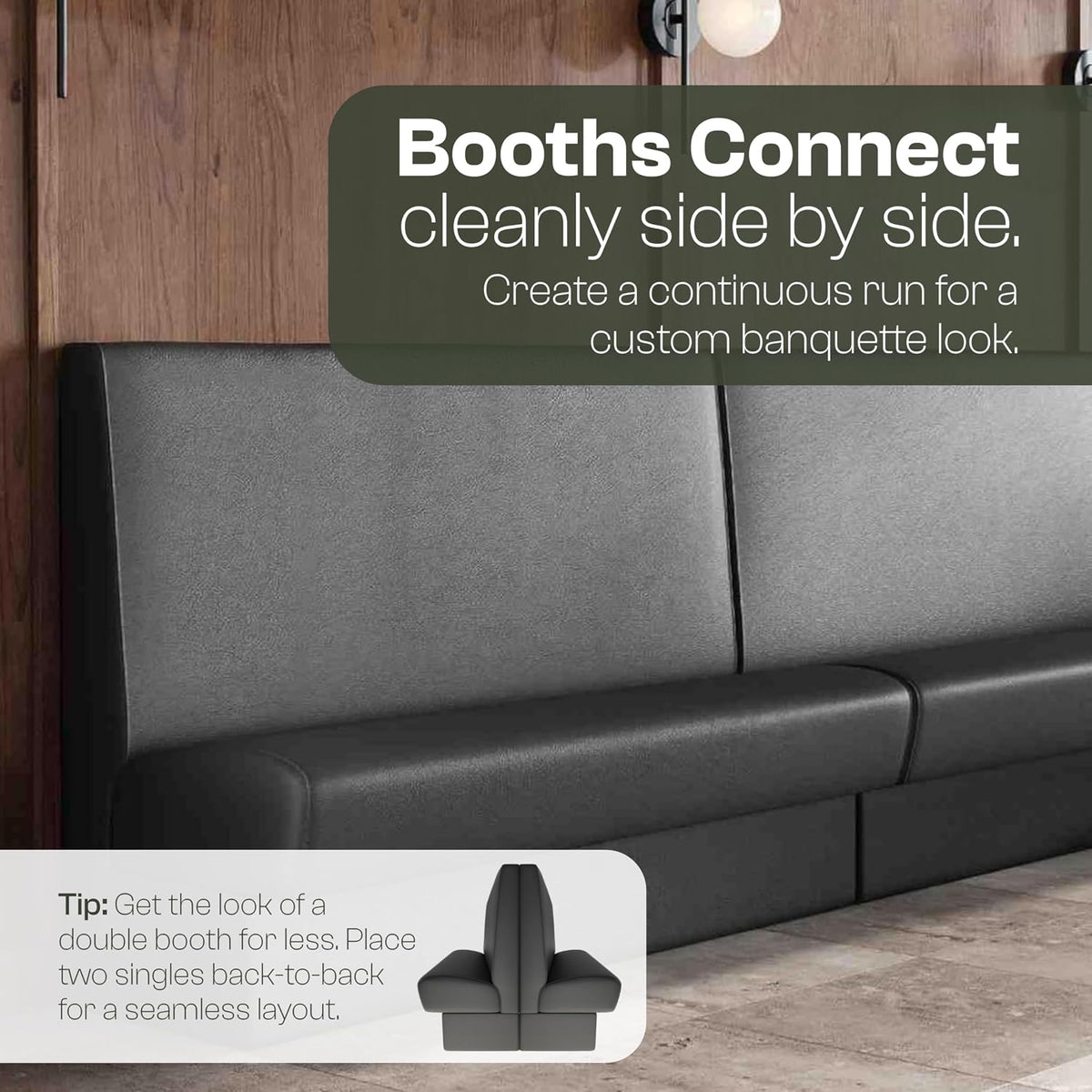 60" Restaurant Vinyl Booth Seating Bench – Quick-Ship Modular Commercial Booth with Birch Plywood Frame, High-Density