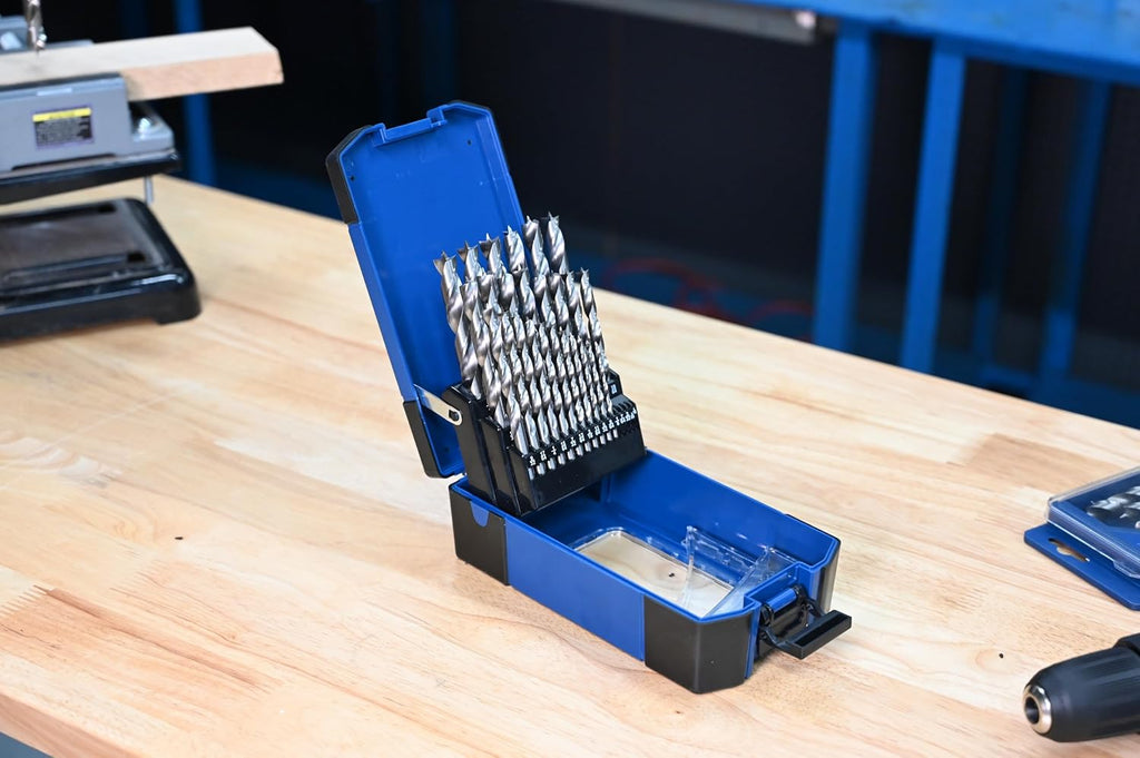 37280 Brad Point Wood Bit Set, 25 Piece | cuts steel & wood, heat-resistant coating