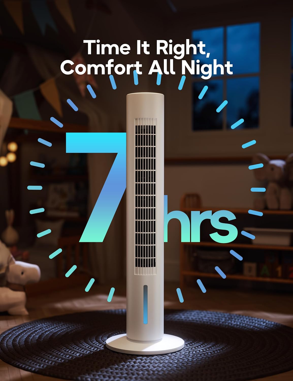 Windowless Portable Air Conditioner, 35.2" Evaporative Air Cooler for Room No Window, 7H Timer, 4 Modes, Remote