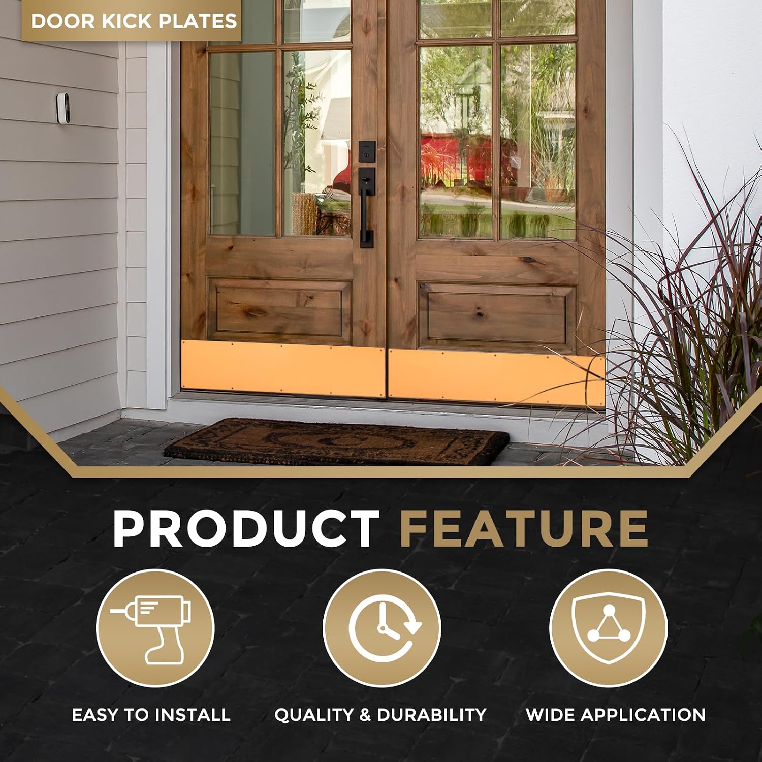 Door Kick Plate,6 x 30 Inch Kick Plate Door Plate,Copper Gold-1 Pack | Anodized Aluminum Kick Plate Door Plate, 1.5mm