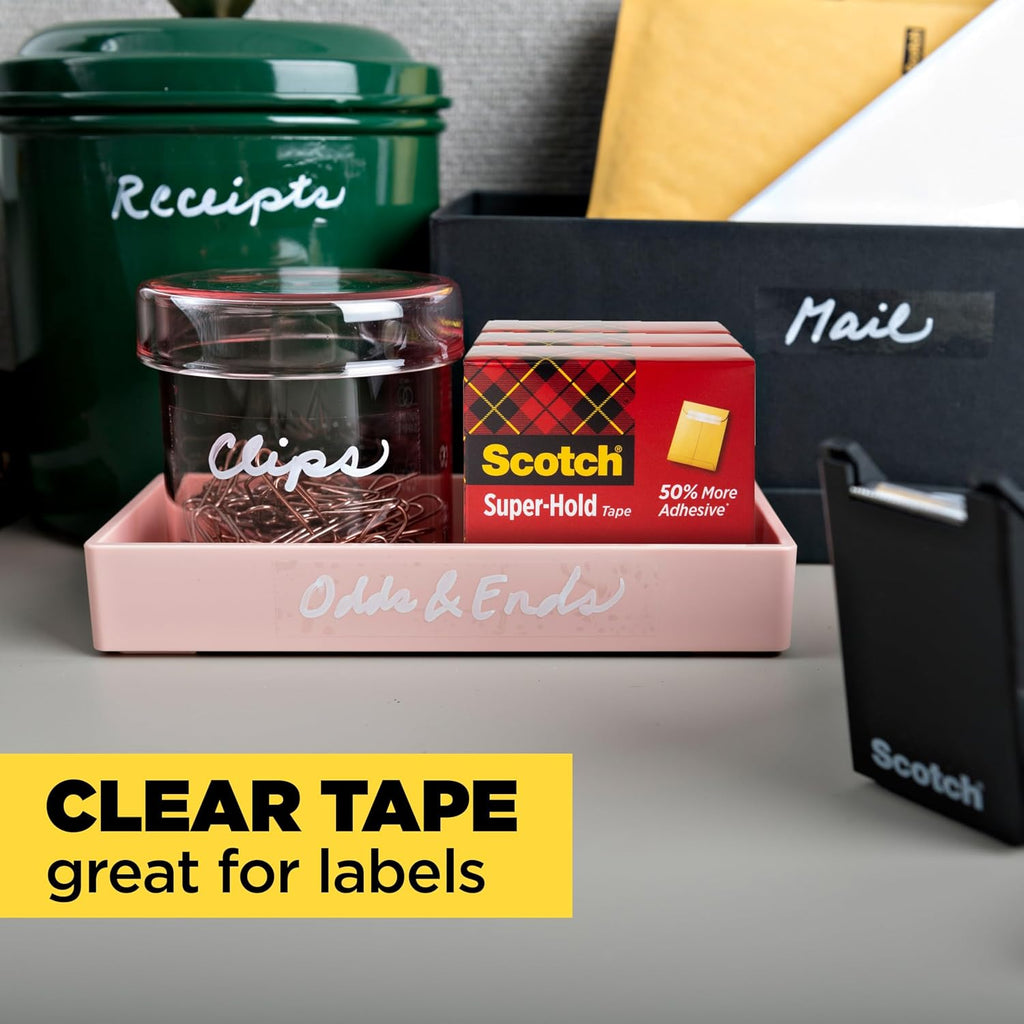 Tape Dispenser Value Pack w Super-Hold Tape, Black Dispenser