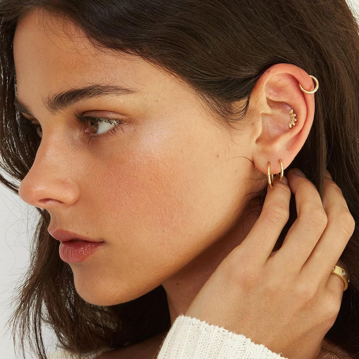 Gold Earrings for Women Trendy 14K Gold/Silver Plated Stud Earrings Sterling Silver Post Minimalist Simple Dainty