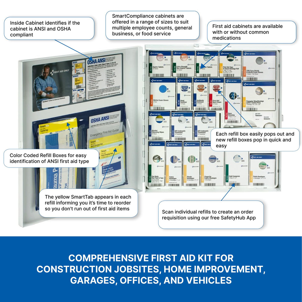 SmartCompliance 50-Person ANSI Class A+ First Aid Cabinet