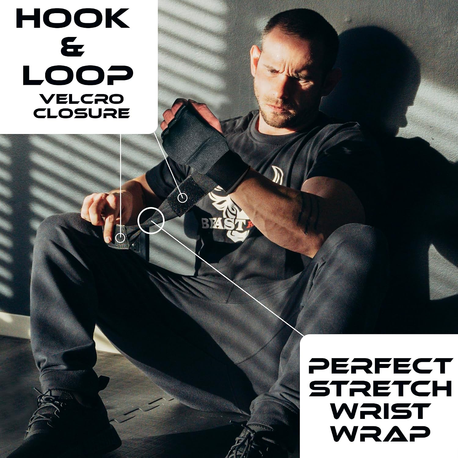 Inner Gloves with Hand Wraps Quick Wrap Long 36" Wrist Support MMA Muay Thai Bandages Punching Martial Arts Training