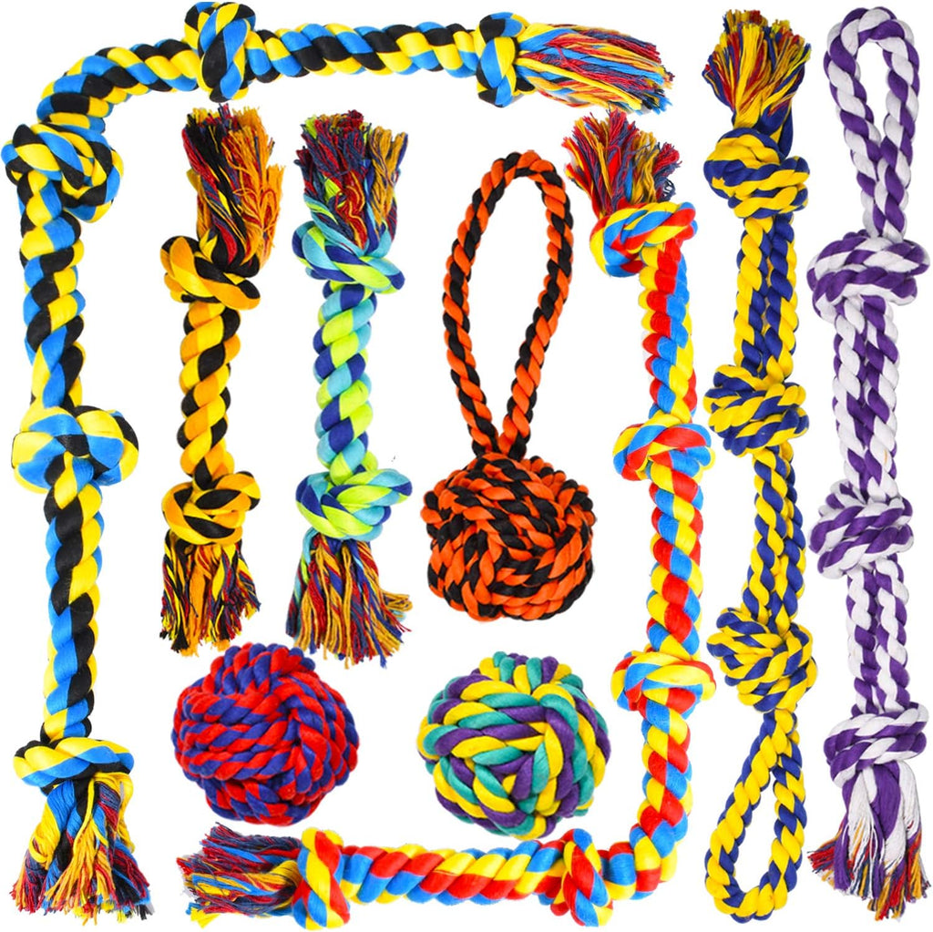 Large Tough Chew Toys for Aggressive Chewers Large Breed,Heavy Duty Dental Rope Toys Kit for Medium Dogs,5 Knots