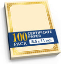 100 Certificate Paper 8.5 x 11 for Printing - Blank Certificate Papers for Award Certificates & Diploma Paper