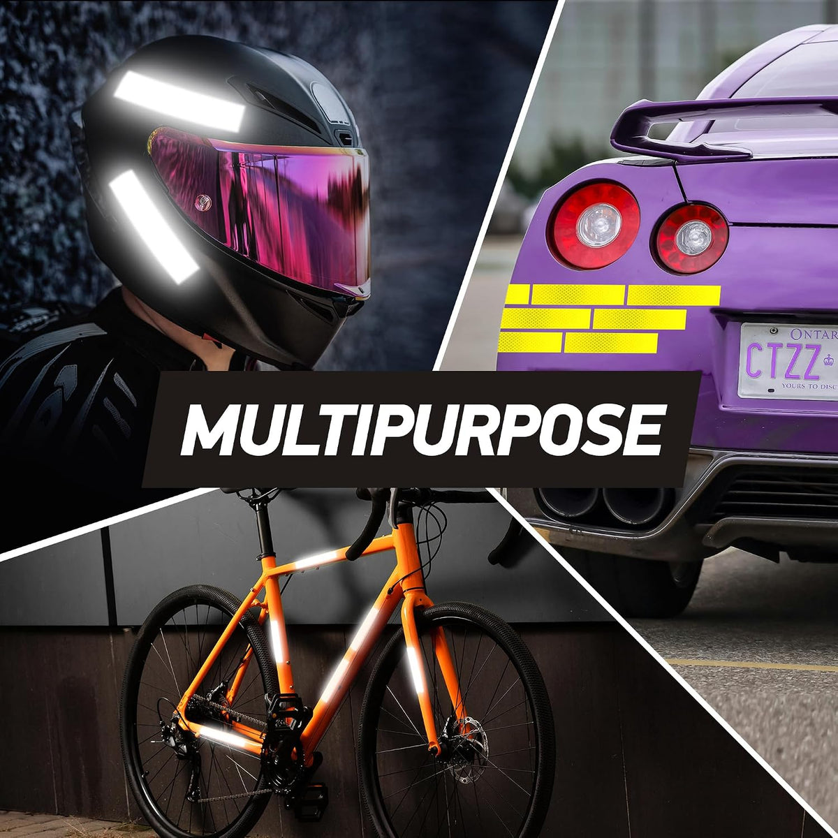 Reflective Stickers | 3M Diamond Grade | Red | 1.25″ x 6″ | 5-Pack | Reflective Safety Tape for Helmets, Cars