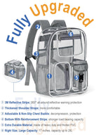 Clear Backpack for School, 17" Heavy Duty Double-Layer Clear Bookbag