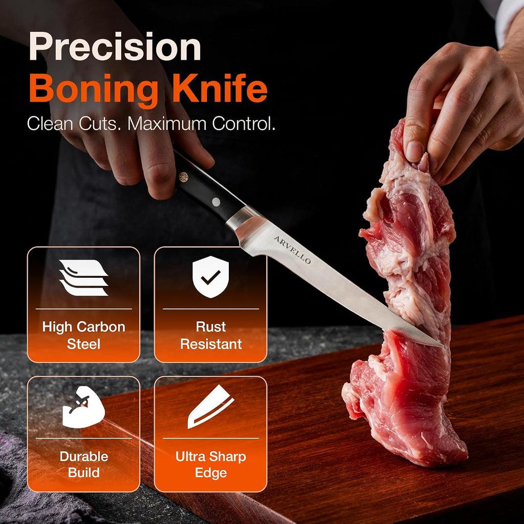 Boning Knife - 7-Inch Professional Deboning & Meat Trimming Knife