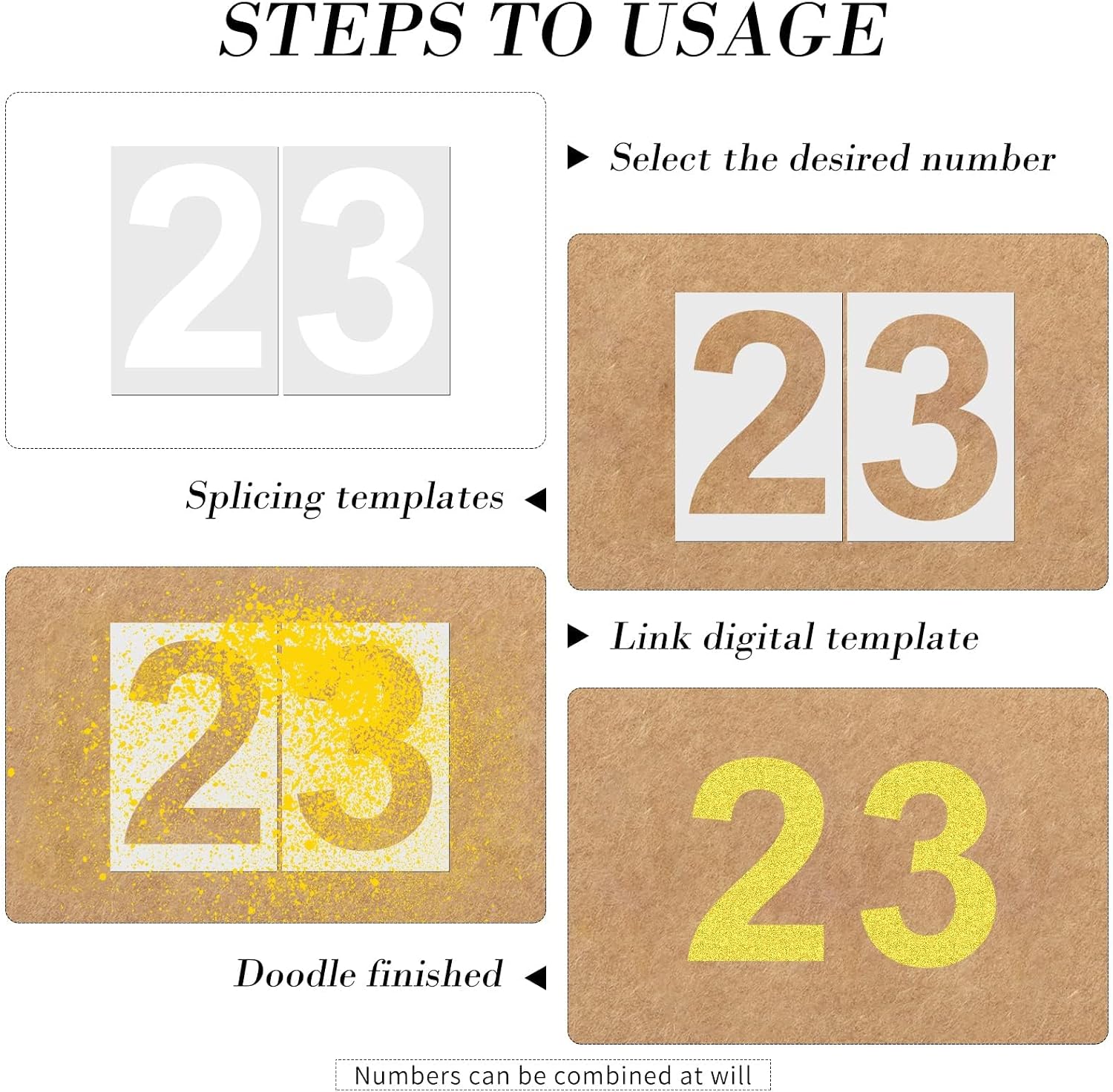 18 Inch Large Number Stencils Set 0-9 Address Number Stencil Reusable Plastic Digital Stencils Templates for Cake