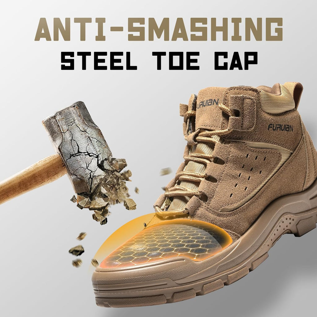 Steel Toe Boots for Men Women Lightweight Work Boots Pioneer Series | ASTM Certificated Safety Shoes, Width Option