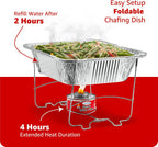 Disposable Chafing Dish Buffet Set, Food Warmers for Parties, Catering Supplies Buffet Display, Complete Premium Set