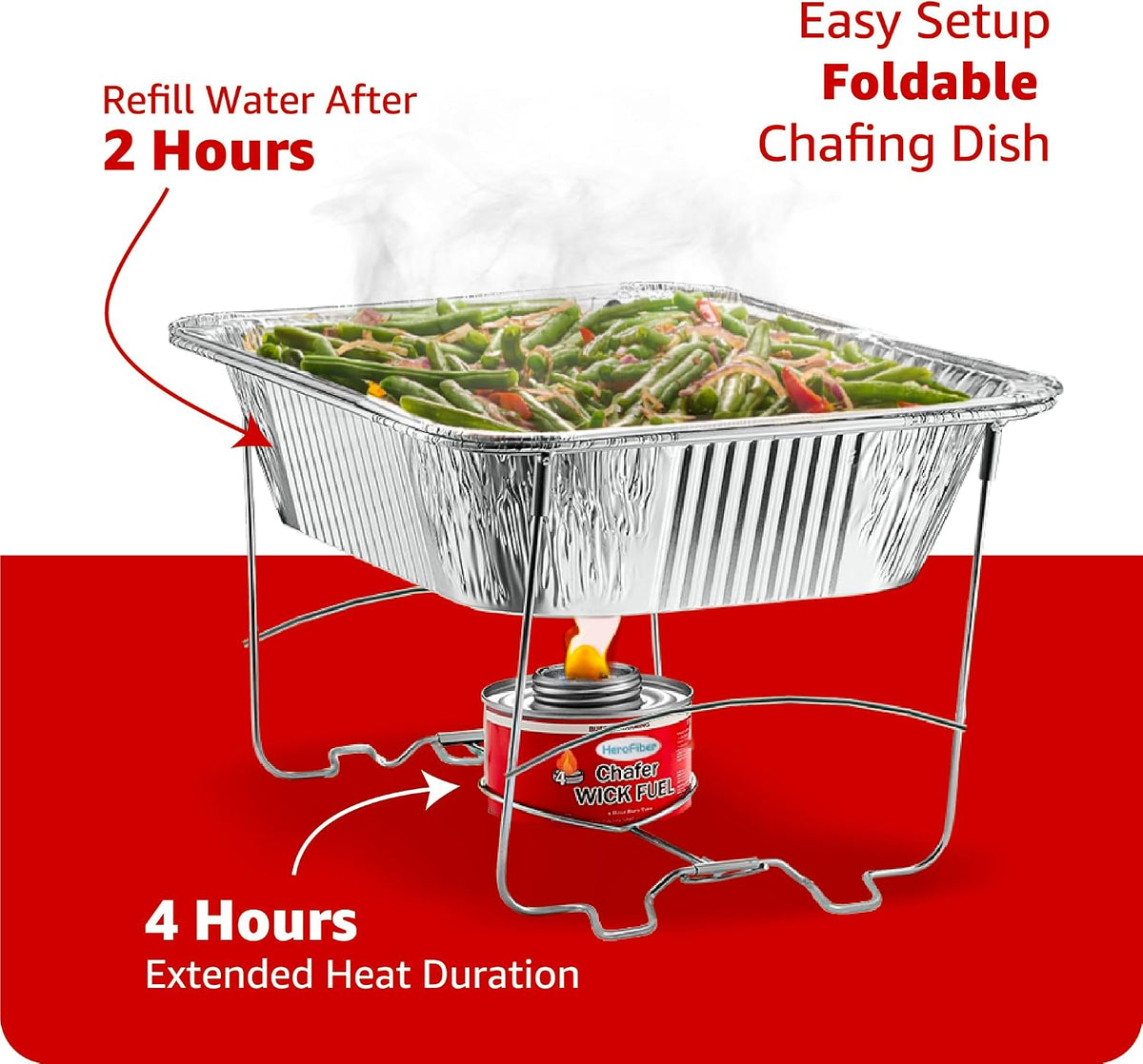Disposable Chafing Dish Buffet Set, Food Warmers for Parties, Catering Supplies Buffet Display, Complete Premium Set