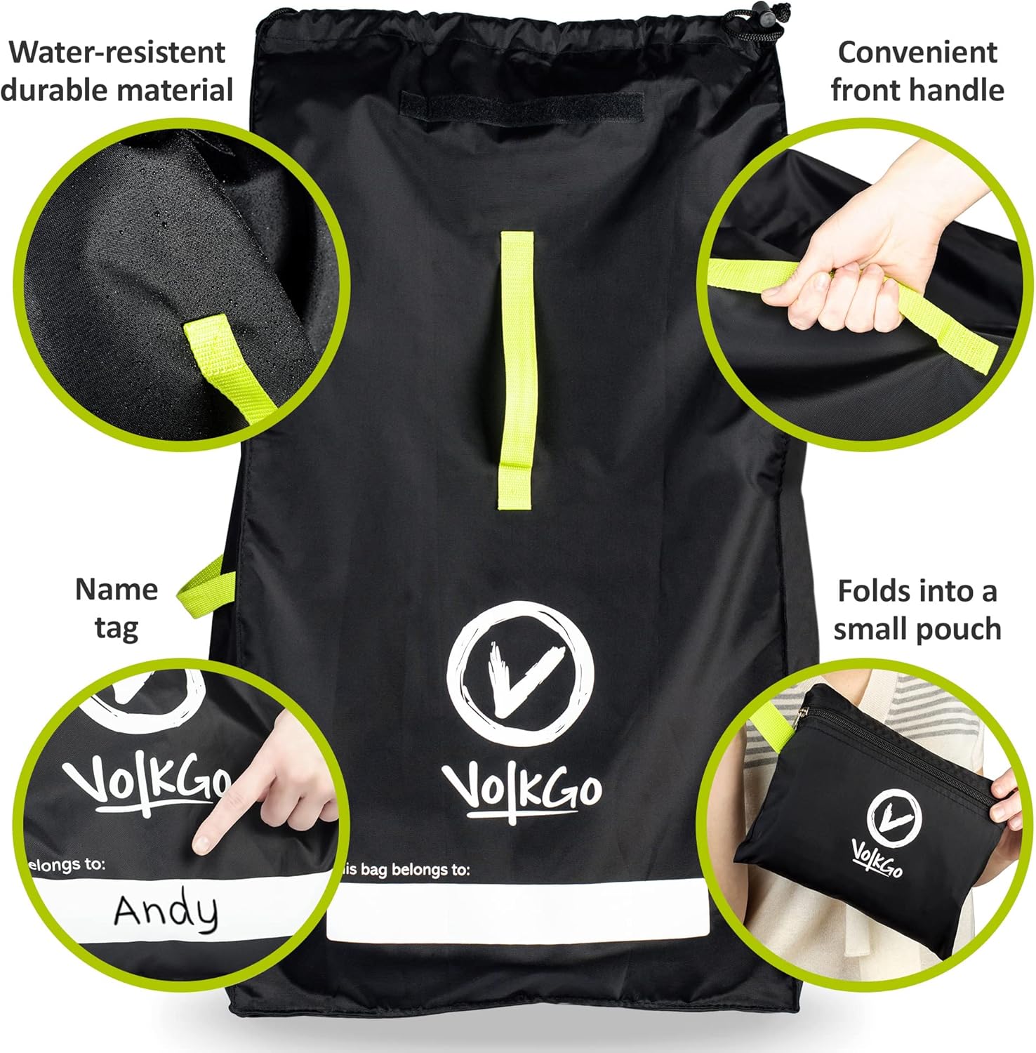 Car Seat Travel Bag For Airplane with Carrying Straps, Gate Check Bag, Car Seat Bags for Air Travel Carseat Travel